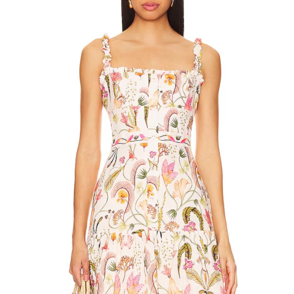 Agua by Agua Bendita Nispero Habitat Linen Midi Dress sz Medium